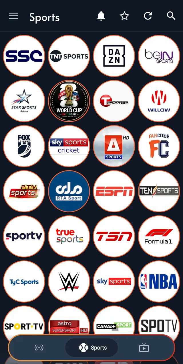 Sports channels grid: beIN, DAZN, ESPN, Sky Sports and more